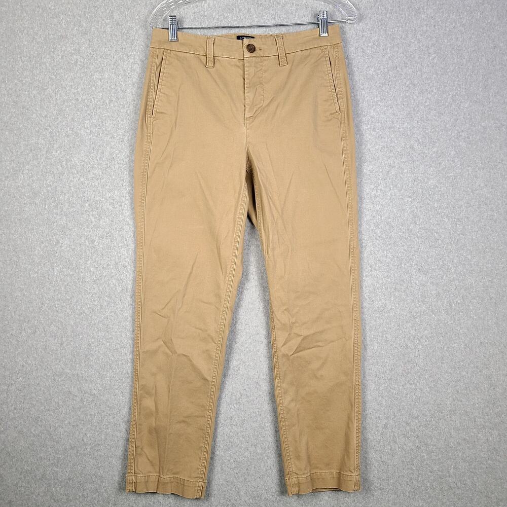 J.Crew High-Rise Girlfriend Chino Pants Women’s Size 4 Tan Beige Casual AD156